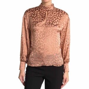 Reiss Ella Animal Burnout Blouse